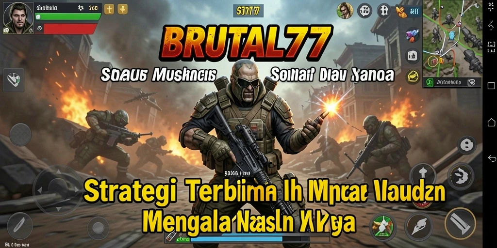 Tampilan gameplay strategis yang mendebarkan dalam BRUTAL77.