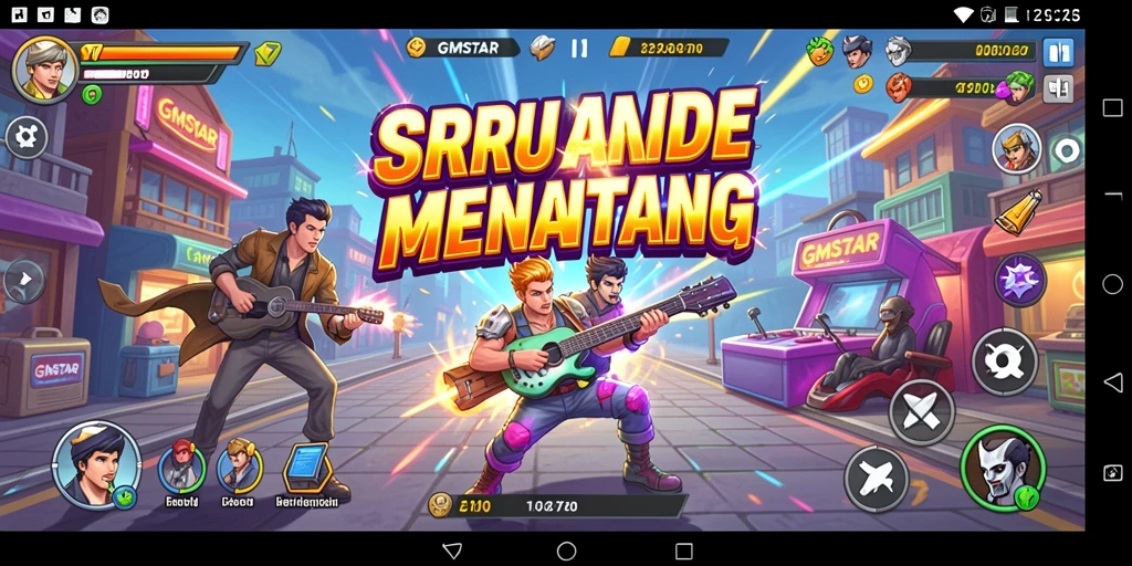 Tampilan gameplay GMSTAR dengan tantangan arcade yang mendebarkan.