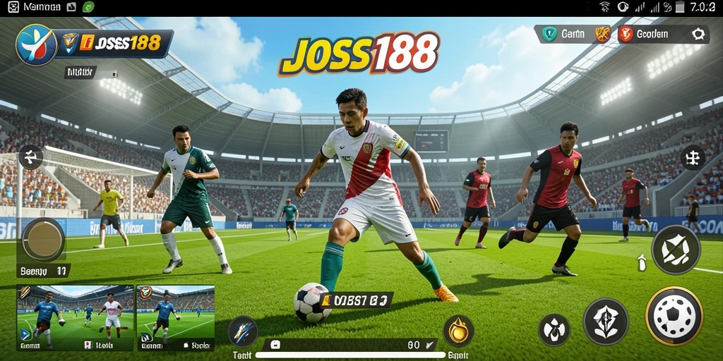 Tangkapan layar menampilkan gameplay seru dalam JOSS188 dengan aksi olahraga yang menegangkan.