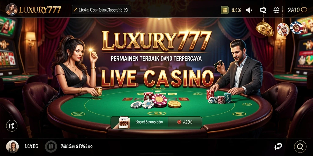 Tampilan gameplay Live Casino yang menegangkan dan interaktif di LUXURY777.
