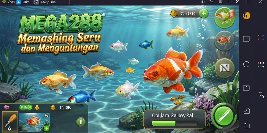 Tampilan menarik dari gameplay MEGA288 saat memancing ikan.