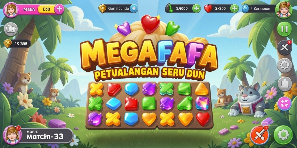 Tampilan gameplay seru dan penuh warna di MEGAFAFA.