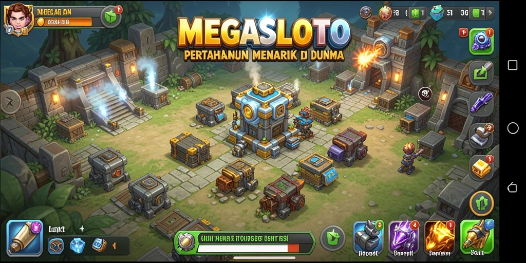 Tampilan seru dan aksi gameplay Tower Defense di MEGASLOTO.