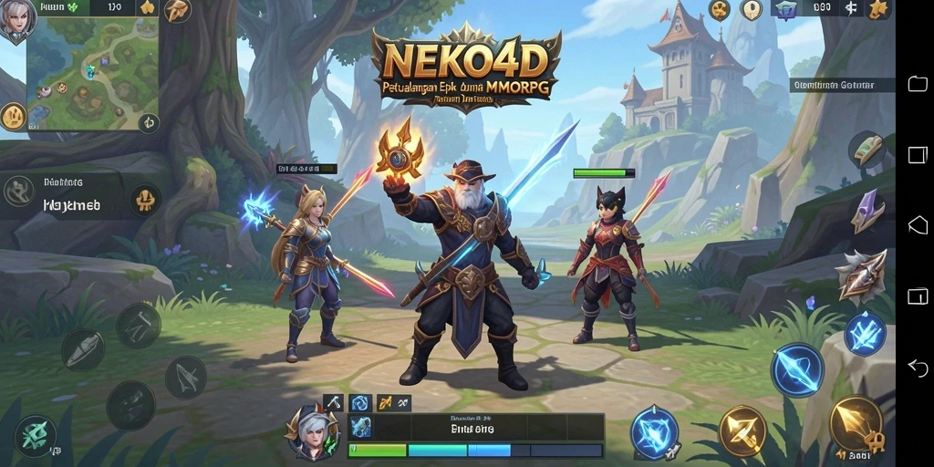 Screenshot gameplay <strong>NEKO4D</strong> yang menampilkan pertarungan epik antar karakter.