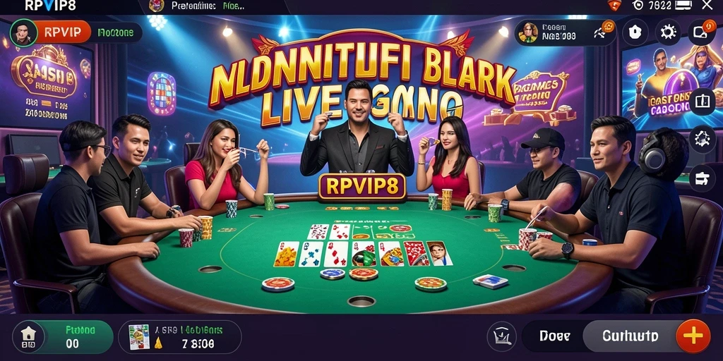 Tampilan screenshot RPVIP8 menampilkan dealer profesional dalam sesi permainan Live Casino.