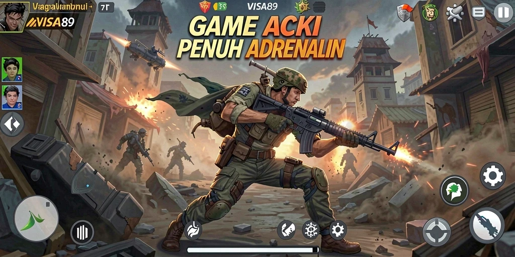 Screenshot menampilkan aksi seru dalam game VISA89.